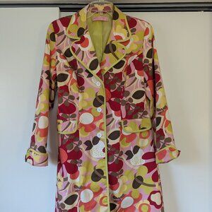 Red, orange, lime green floral blazer